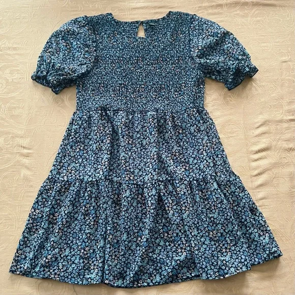 wild fable blue floral dress Women's Tiered Ruffle Maxi Dress